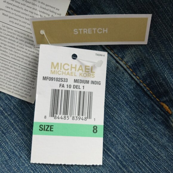 Michael Kors Women's Straight Leg Jeans Size 8 Medium Wash Mid Rise Stretch - Picture 9 of 9